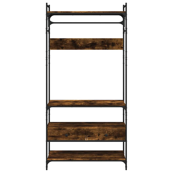 klædeskab med skuffer 89x39x184,5 cm konstrueret træ røget eg