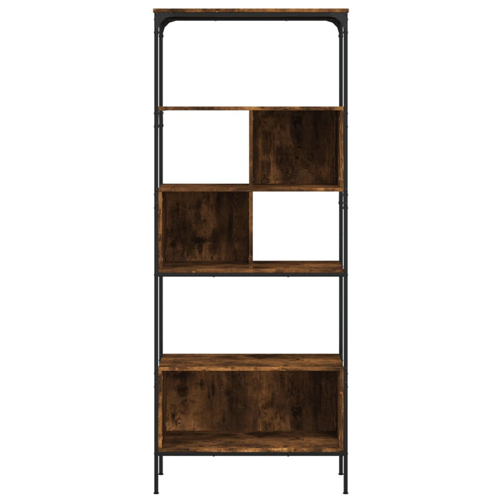 bogreol 76x33x188,5 cm 5 hylder konstrueret træ røget eg