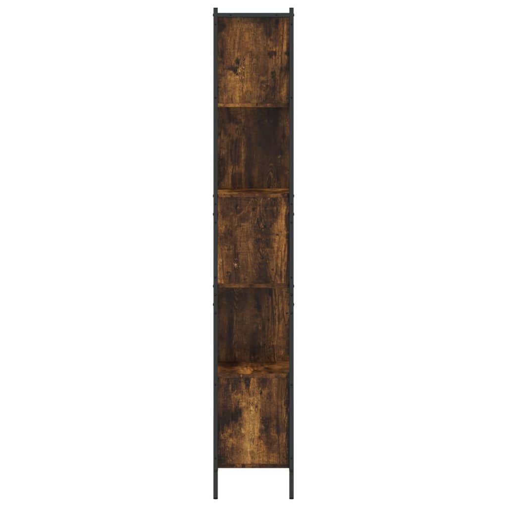 bogreol 72x28x172 cm konstrueret træ røget egetræsfarve