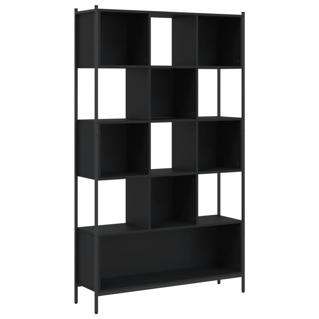 bogreol 102x28x172 cm konstrueret træ sort