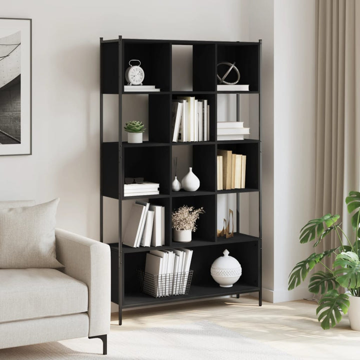 bogreol 102x28x172 cm konstrueret træ sort