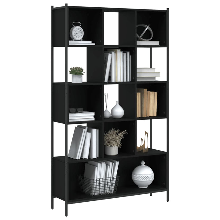 bogreol 102x28x172 cm konstrueret træ sort