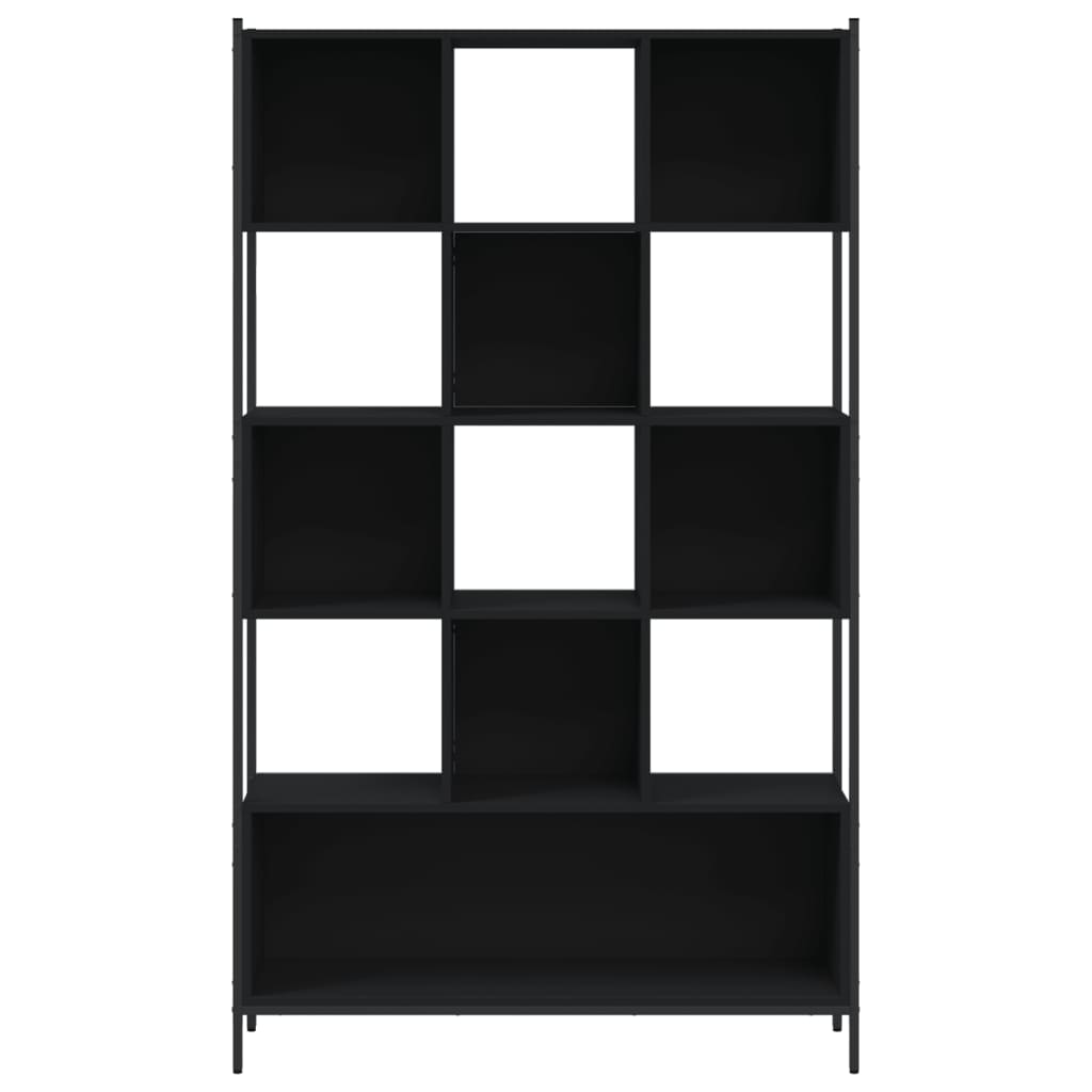 bogreol 102x28x172 cm konstrueret træ sort