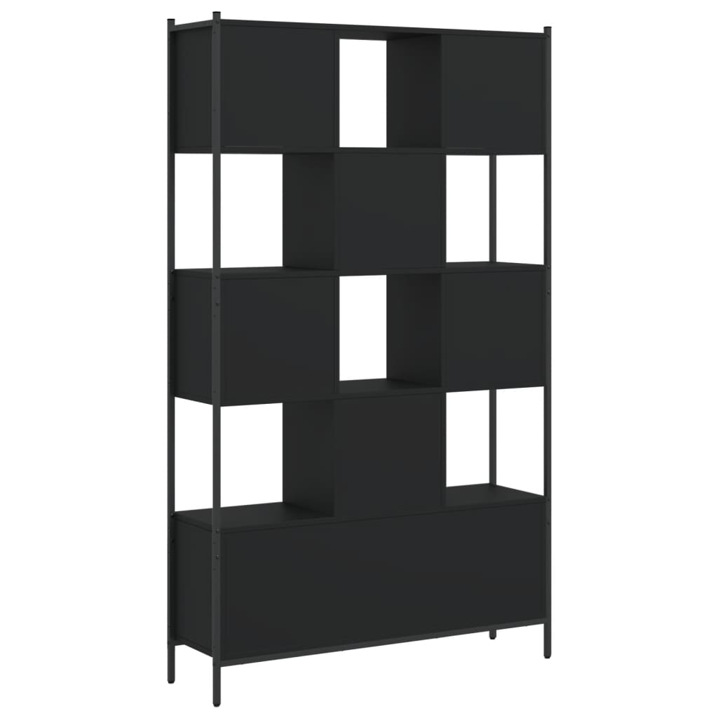 bogreol 102x28x172 cm konstrueret træ sort