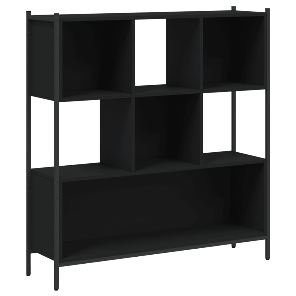 bogreol 102x28x172 cm konstrueret træ sort