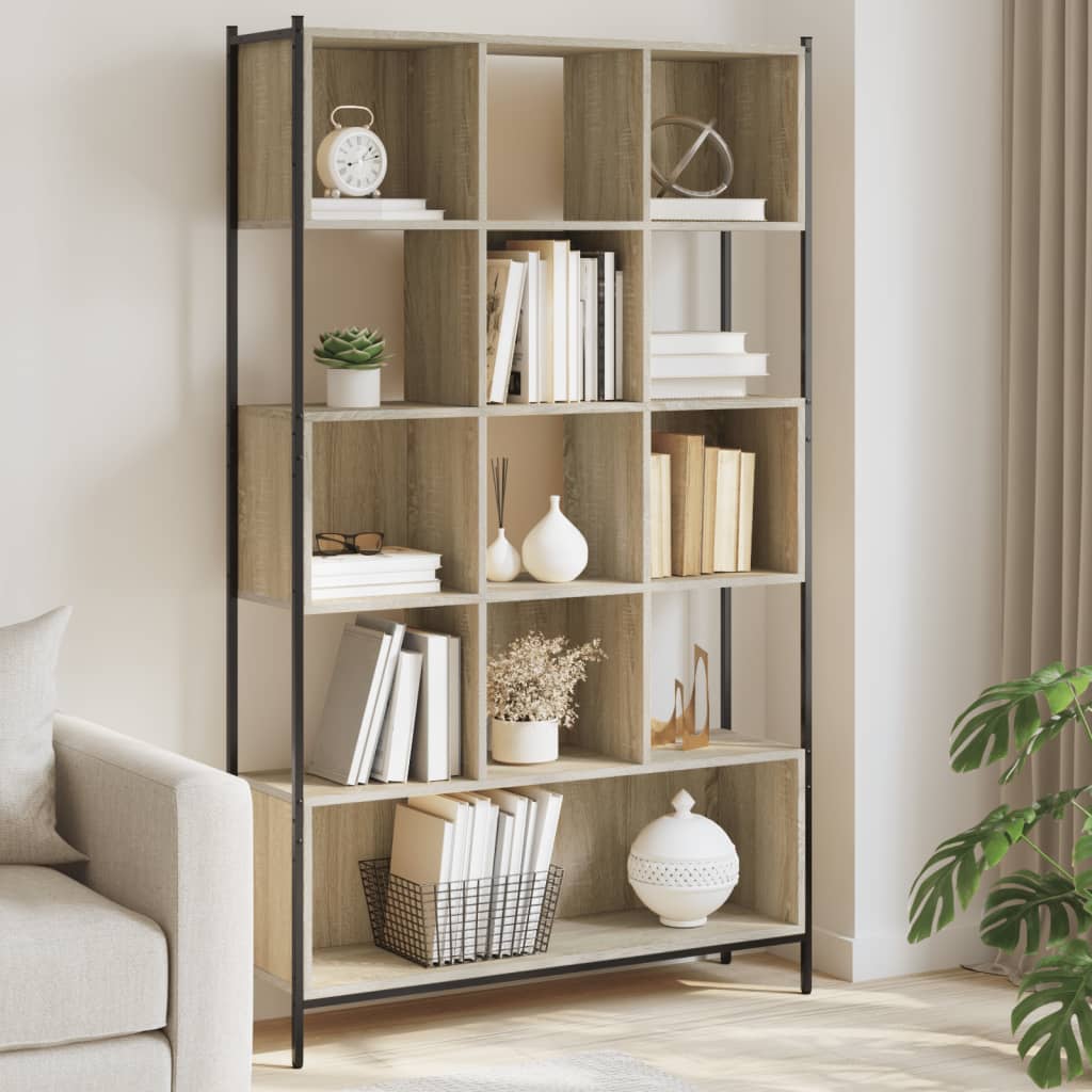bogreol 102x28x172 cm konstrueret træ sonoma-eg