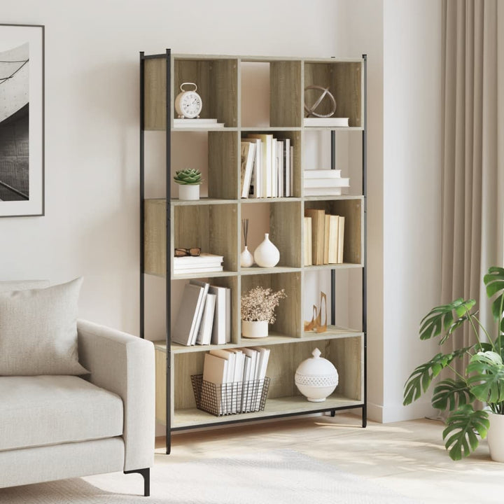 bogreol 102x28x172 cm konstrueret træ sonoma-eg