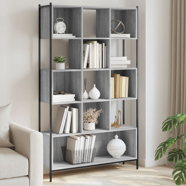 bogreol 102x28x172 cm konstrueret træ grå sonoma-eg