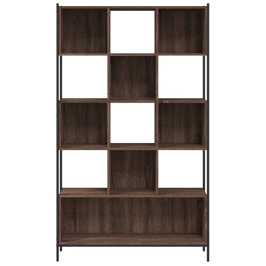 bogreol 102x28x172 cm konstrueret træ brun egetræsfarve