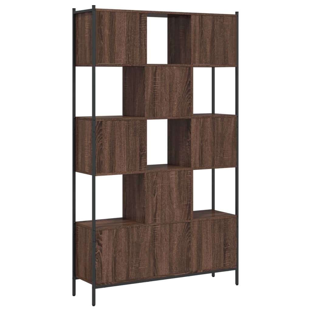 bogreol 102x28x172 cm konstrueret træ brun egetræsfarve