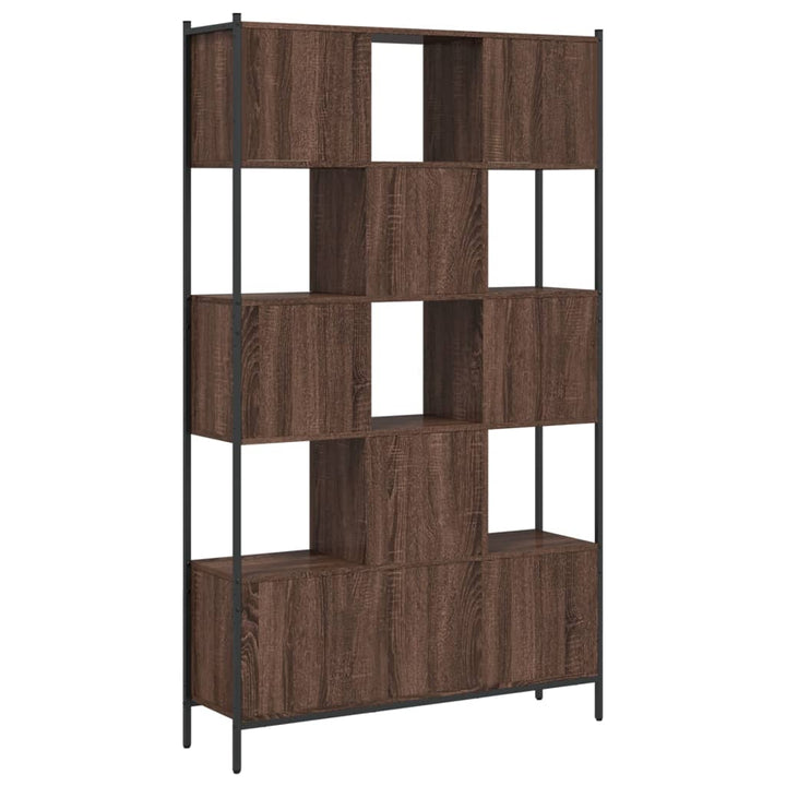 bogreol 102x28x172 cm konstrueret træ brun egetræsfarve