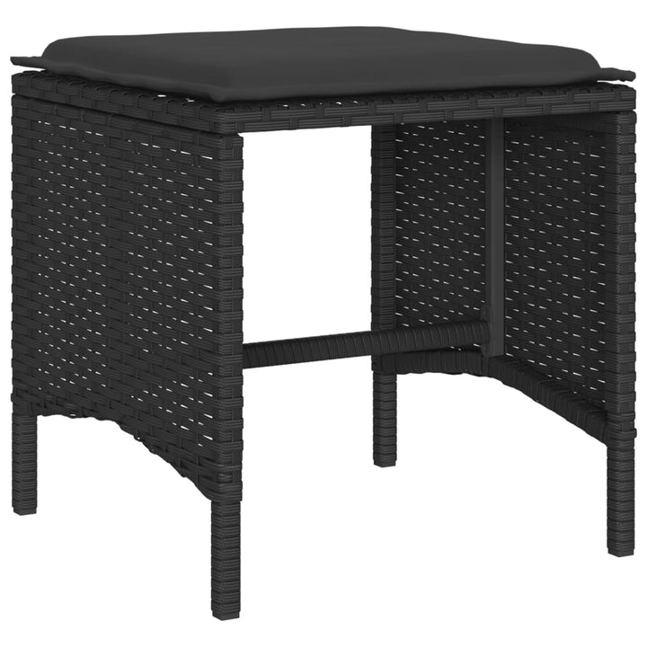 sofasæt til haven 6 dele med hynder polyrattan sort