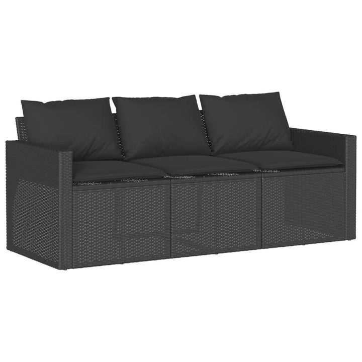 sofasæt til haven 6 dele med hynder polyrattan sort