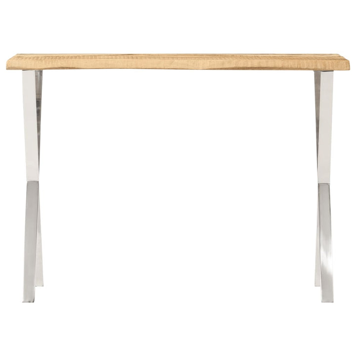 konsolbord med naturlig kant 105x33x76 cm massivt mangotræ