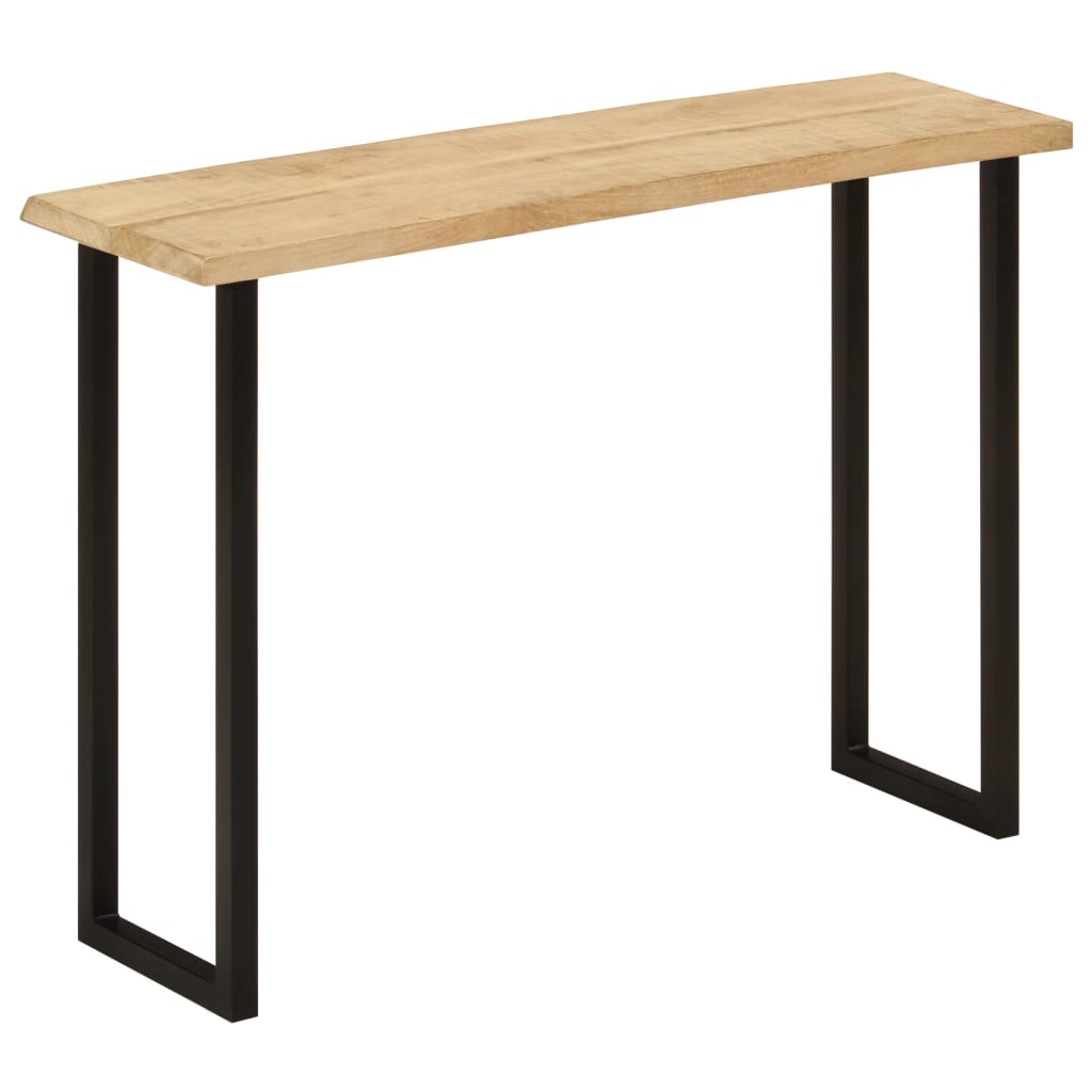konsolbord med naturlig kant 105x33x76 cm massivt mangotræ
