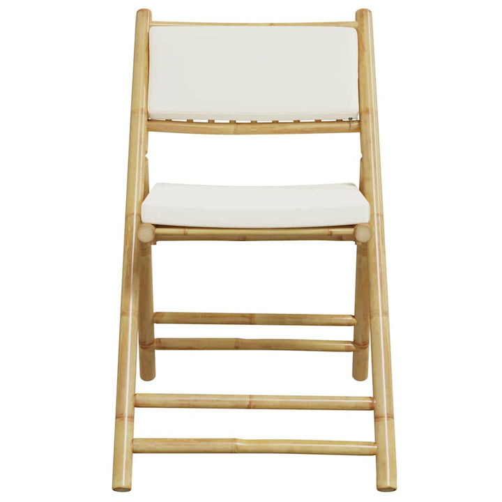 foldbare bistrostole 4 stk. med cremefarvede hynder bambus
