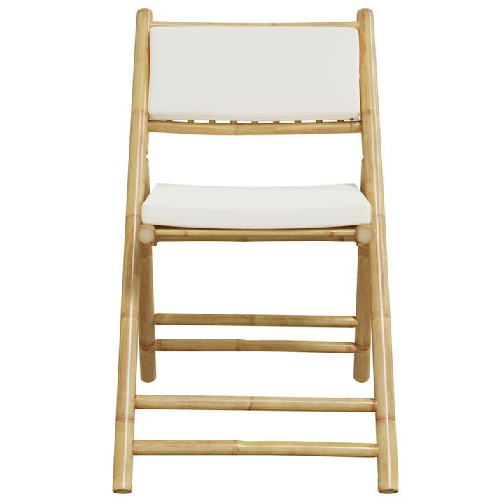 foldbare bistrostole 6 stk. med cremefarvede hynder bambus