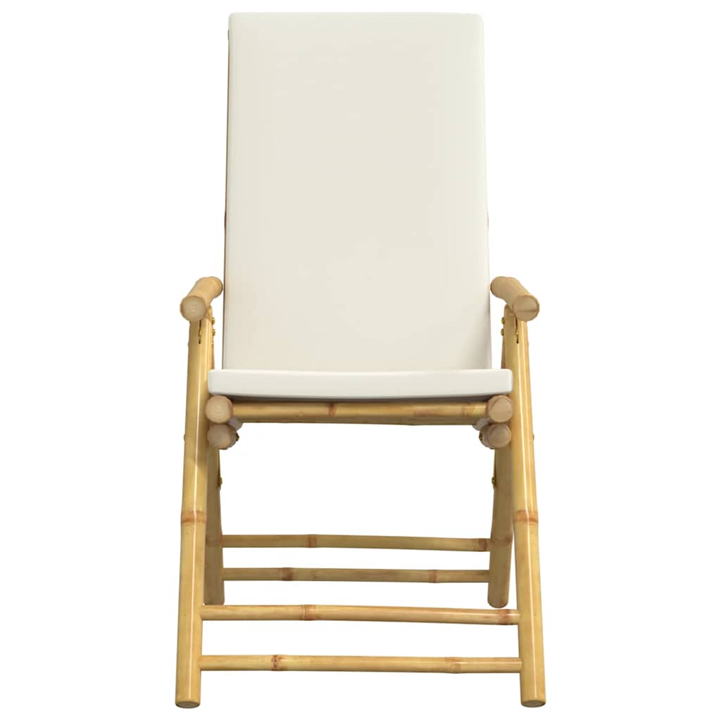 positionsstole 4 stk. foldbare cremehvide hynder bambus