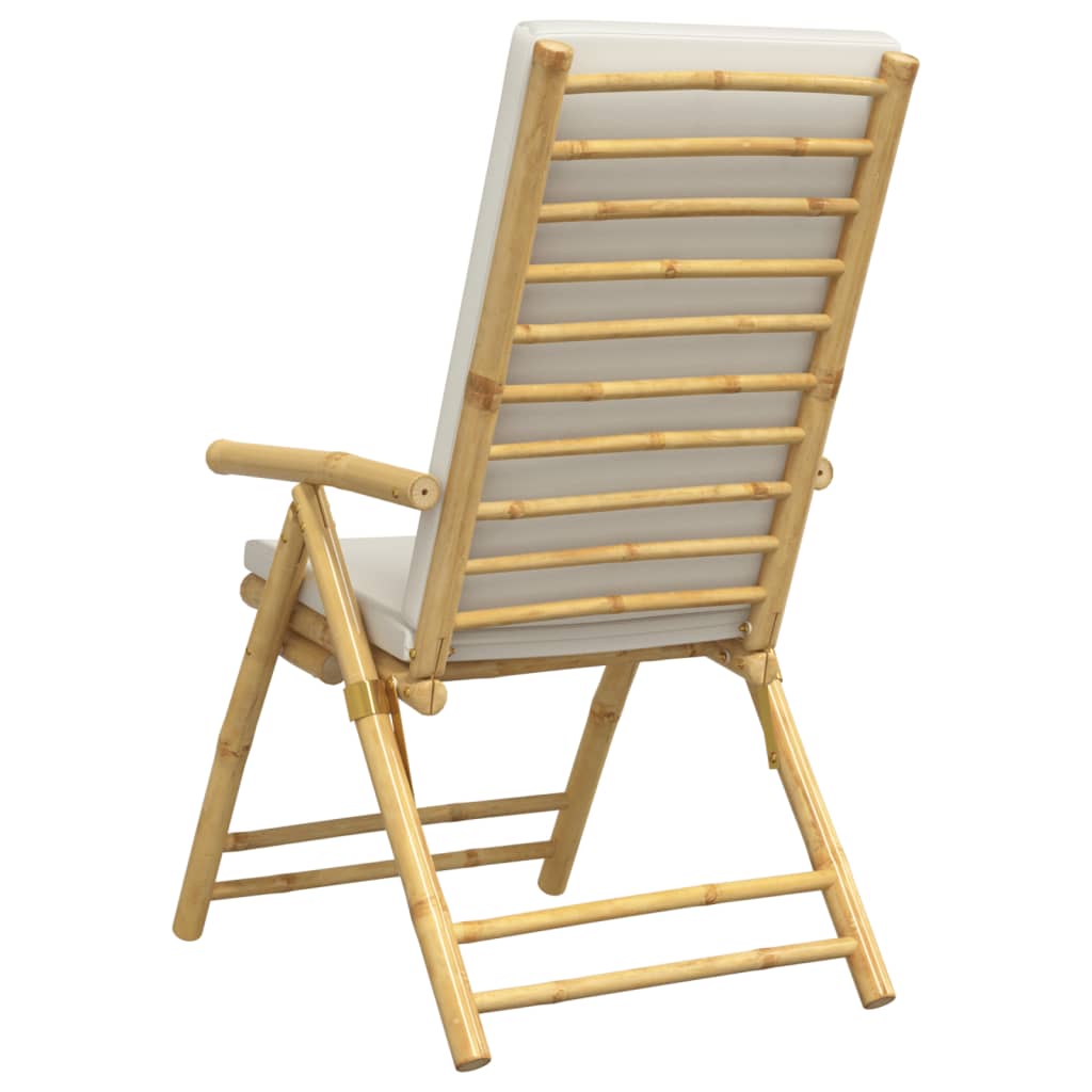 positionsstole 6 stk. foldbare cremehvide hynder bambus