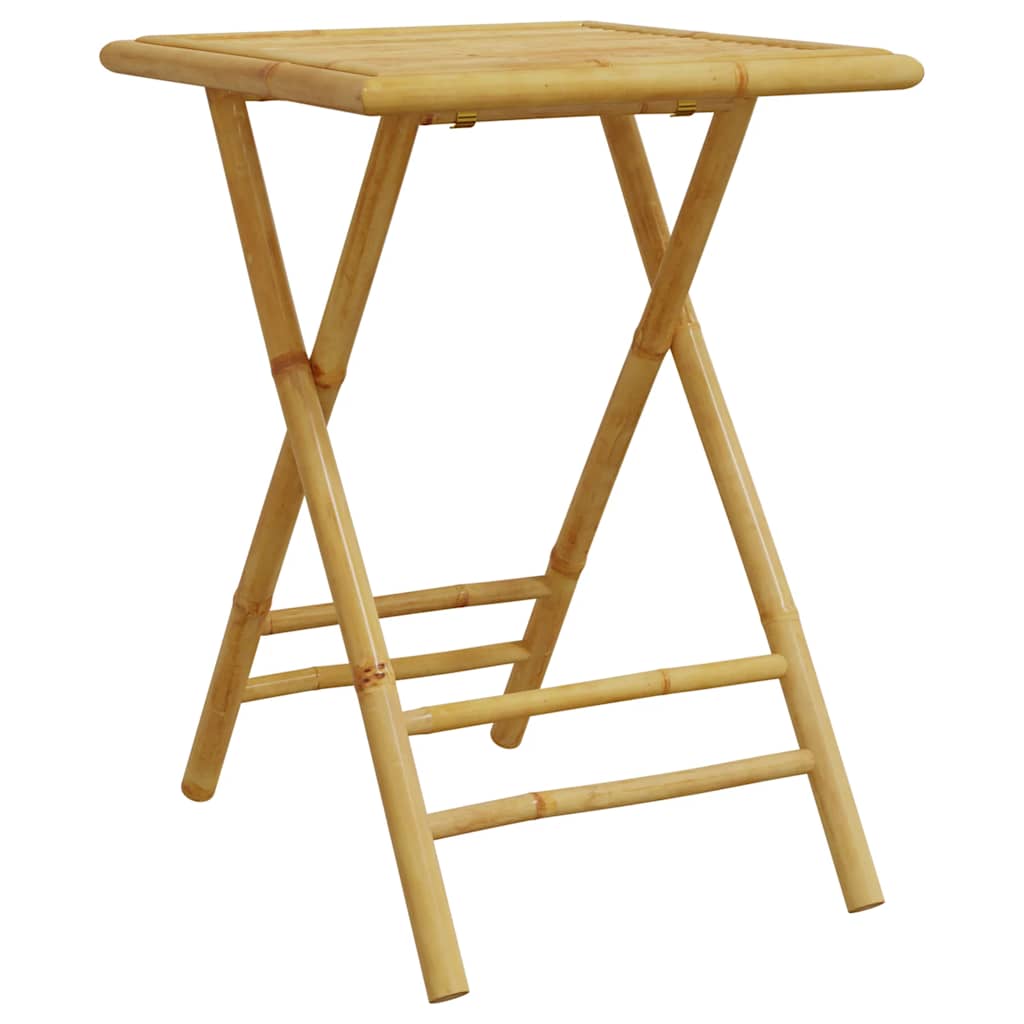 bistrostole 3 stk. foldbare med cremehvide hynder bambus