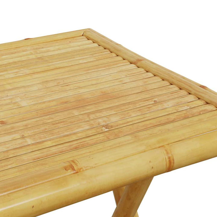 bistrostole 3 stk. foldbare med cremehvide hynder bambus