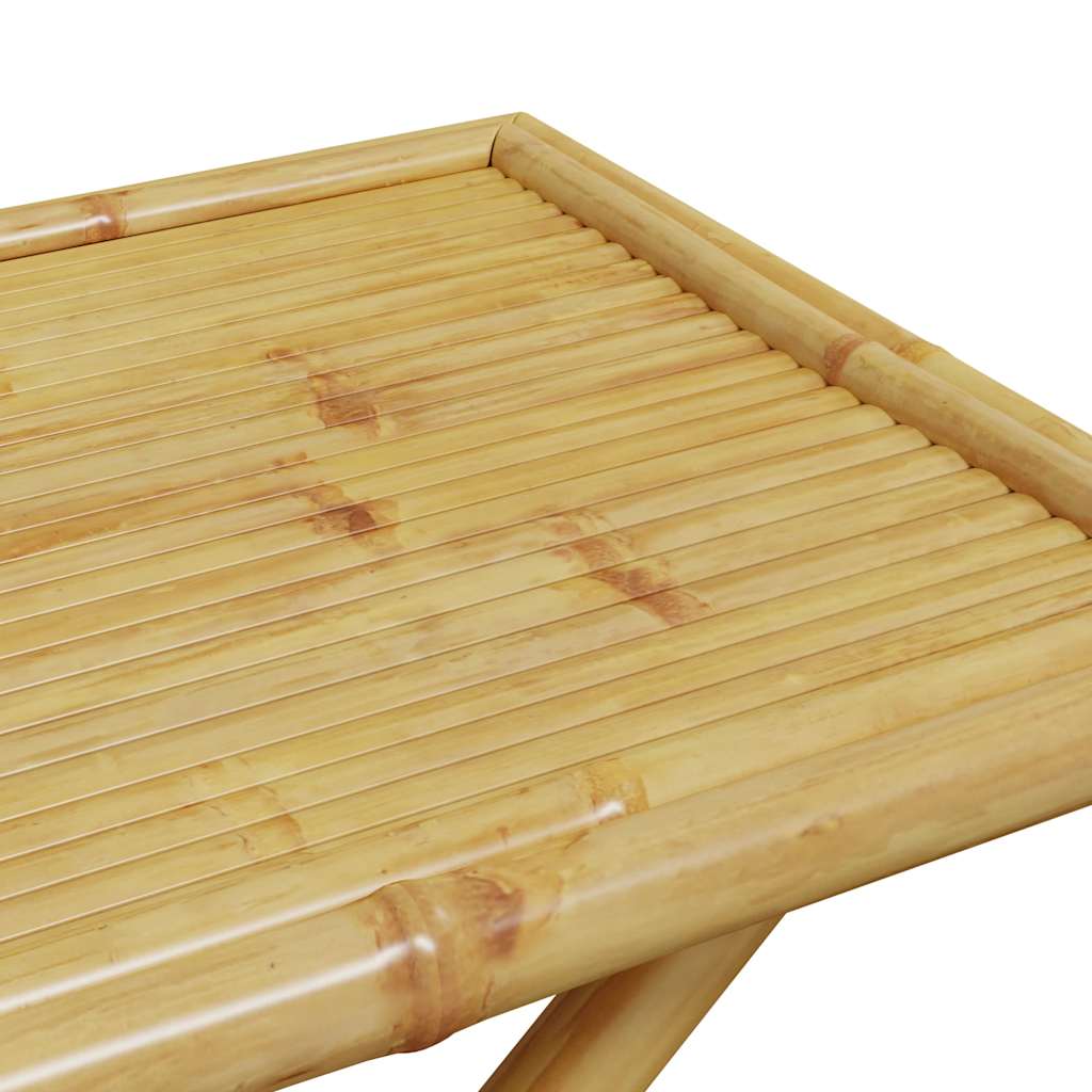 bistrostole 5 stk. foldbare med cremehvide hynder bambus