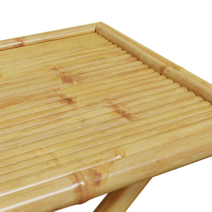 bistrostole 5 stk. foldbare med cremehvide hynder bambus