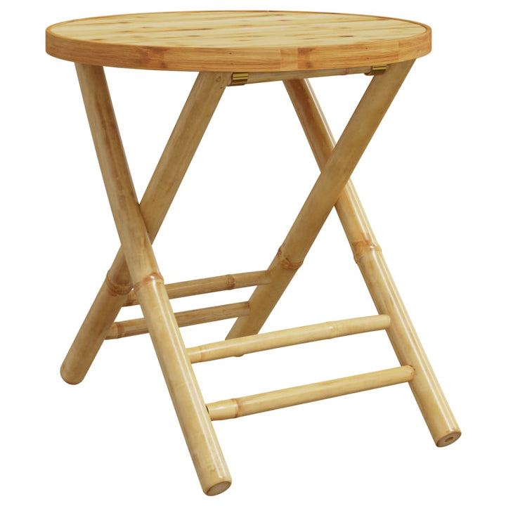 bistrostole 3 stk. foldbare med cremehvide hynder bambus