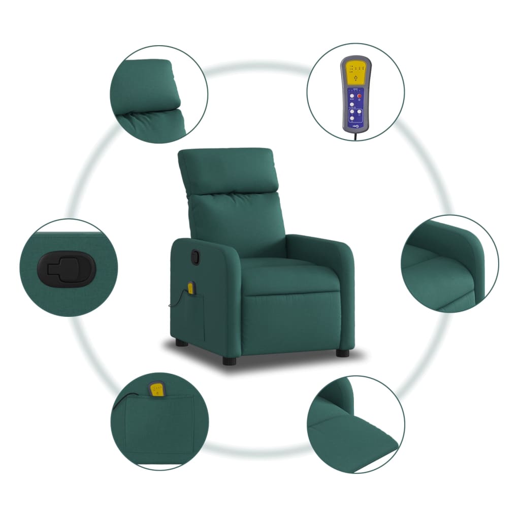 massagestol stof mørkegrøn