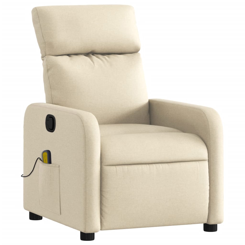massagestol stof cremefarvet