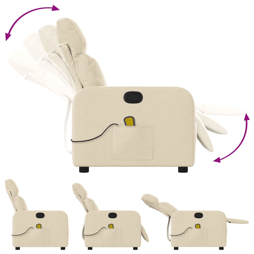 massagestol stof cremefarvet