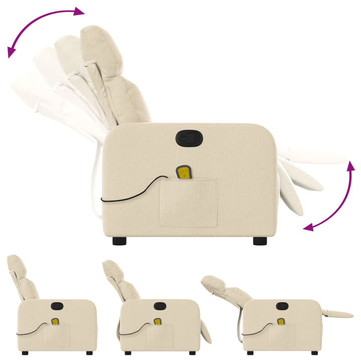 massagestol stof cremefarvet