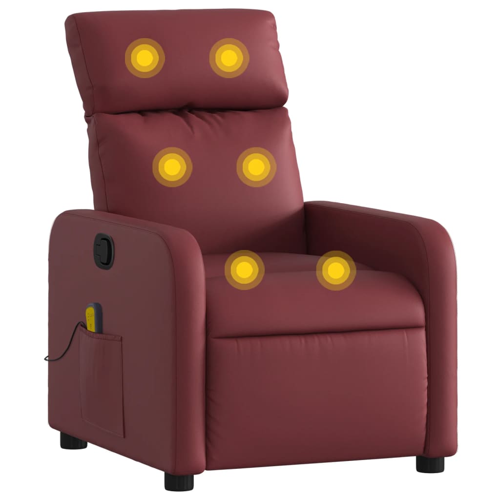 massagestol kunstlæder vinrød