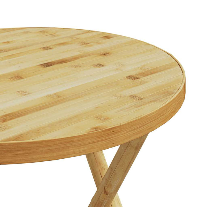 bistrostole 3 stk. foldbare med cremehvide hynder bambus