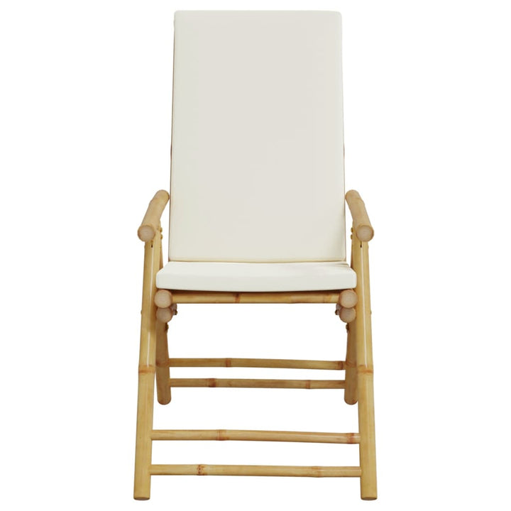 positionsstole 2 stk. med hynder foldbar bambus