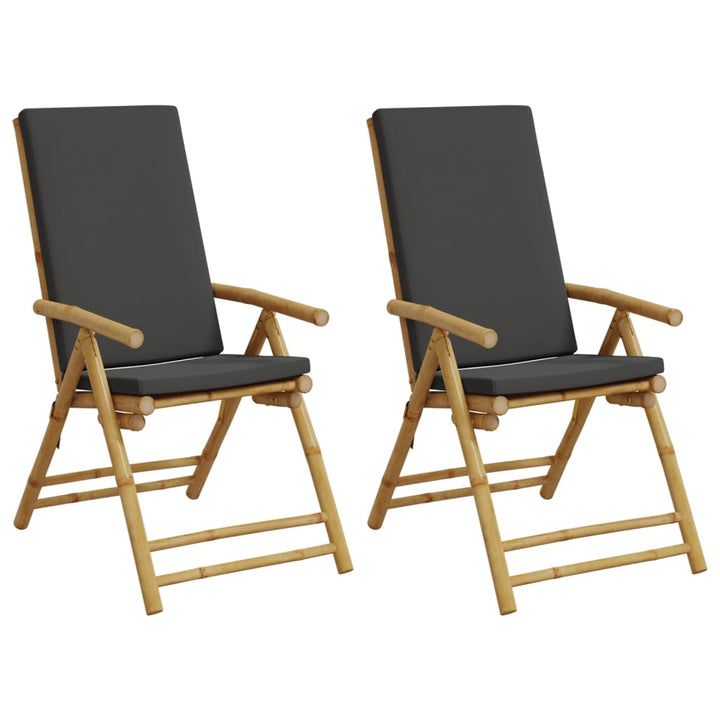 positionsstole 2 stk. med hynder foldbar bambus