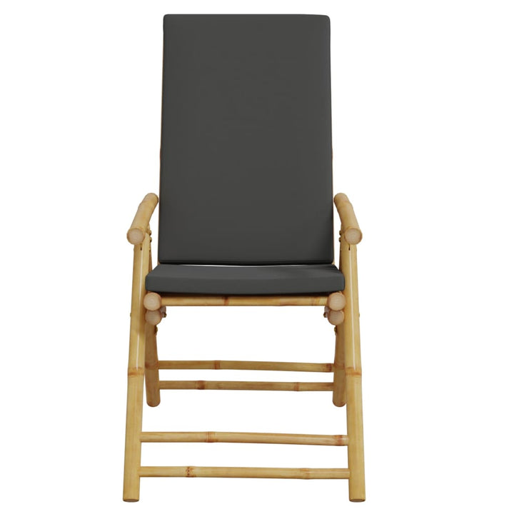 positionsstole 2 stk. med hynder foldbar bambus