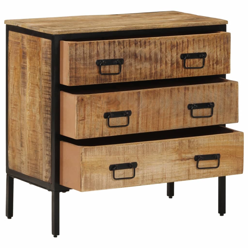 skænk 70x35x70 cm massivt ru mangotræ