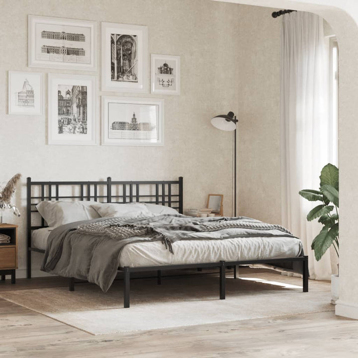sengegavl 160 cm metal sort