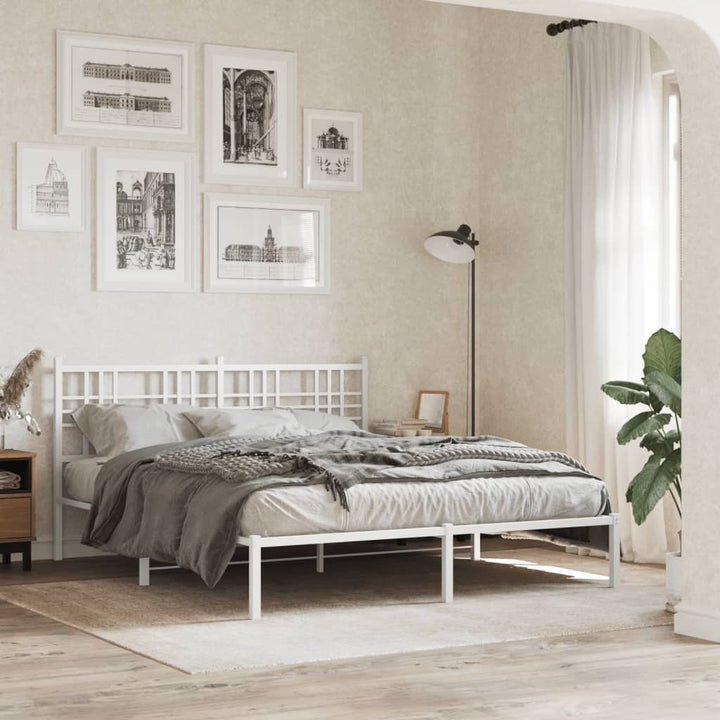 sengegavl 160 cm metal hvid