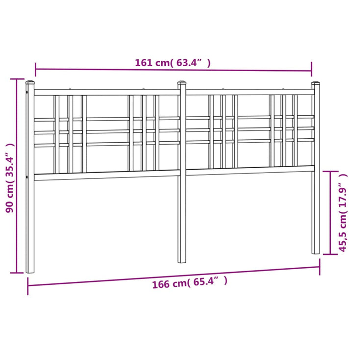 sengegavl 160 cm metal hvid