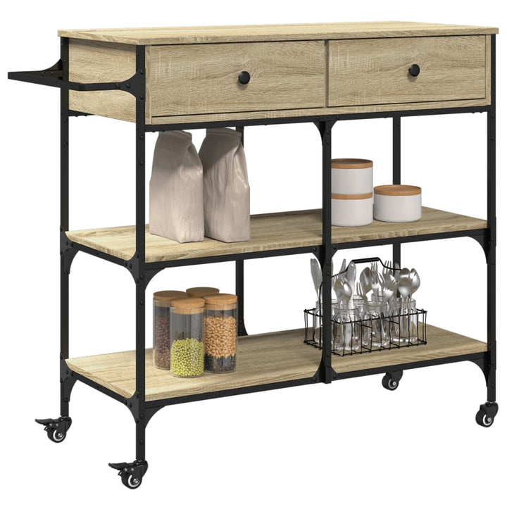 køkkenvogn 105x42x95 cm konstrueret træ sonoma-eg