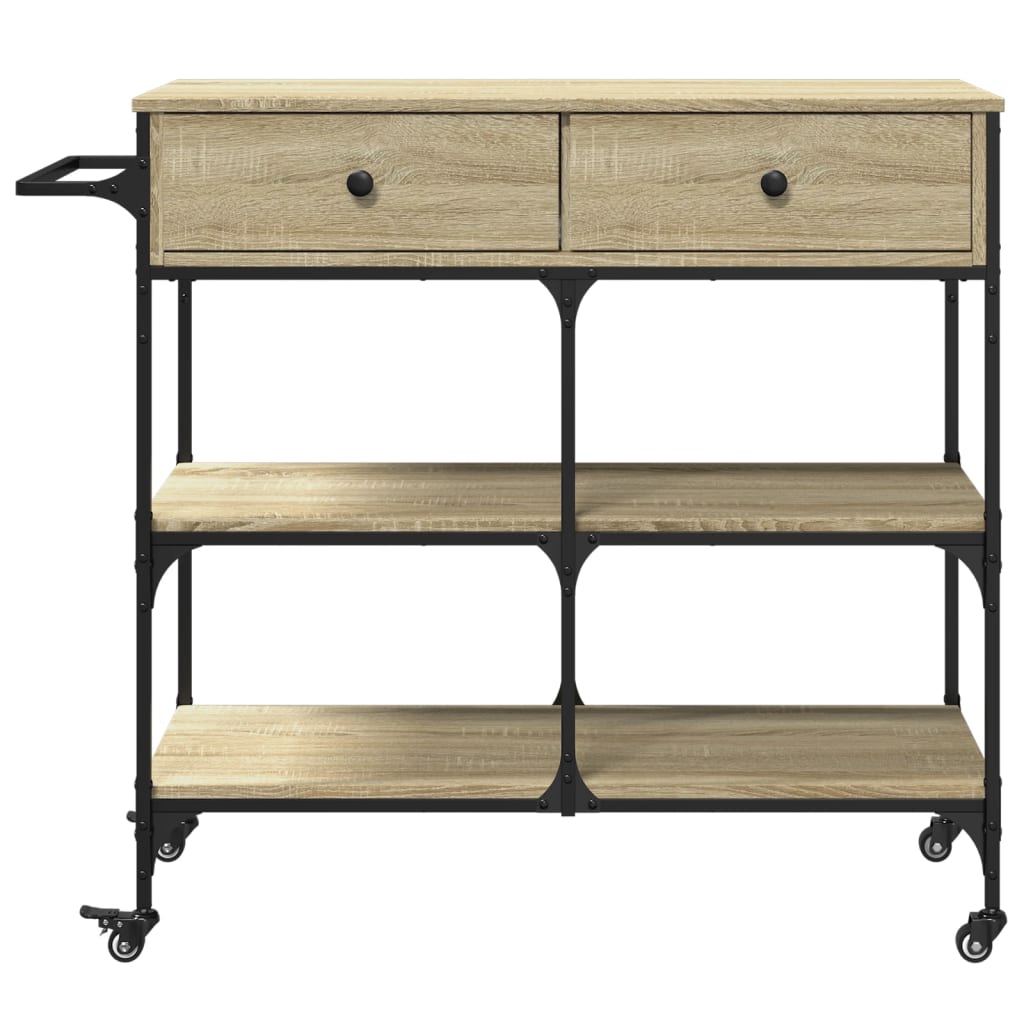 køkkenvogn 105x42x95 cm konstrueret træ sonoma-eg