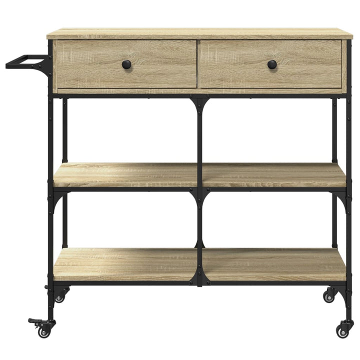 køkkenvogn 105x42x95 cm konstrueret træ sonoma-eg