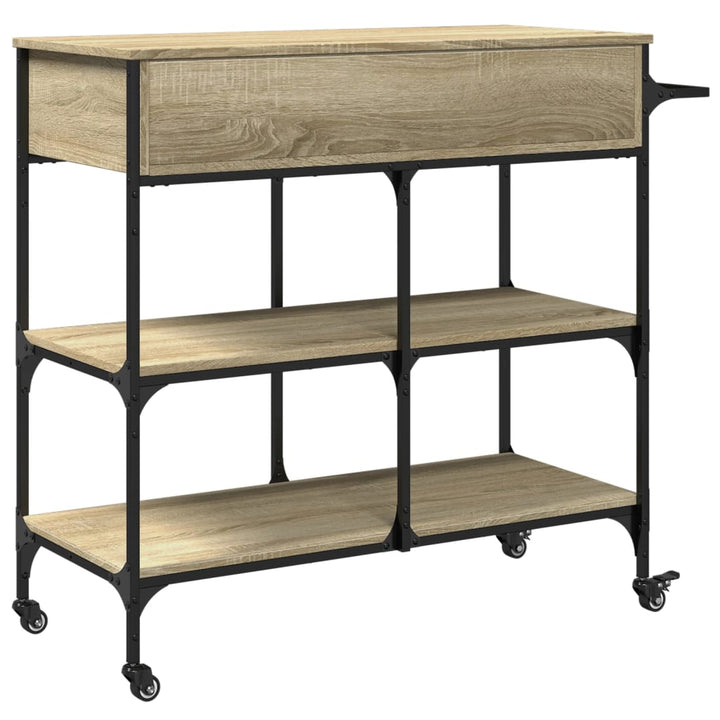 køkkenvogn 105x42x95 cm konstrueret træ sonoma-eg