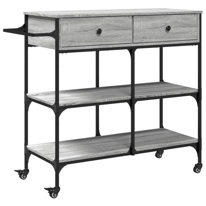 køkkenvogn 105x42x95 cm konstrueret træ grå sonoma-eg
