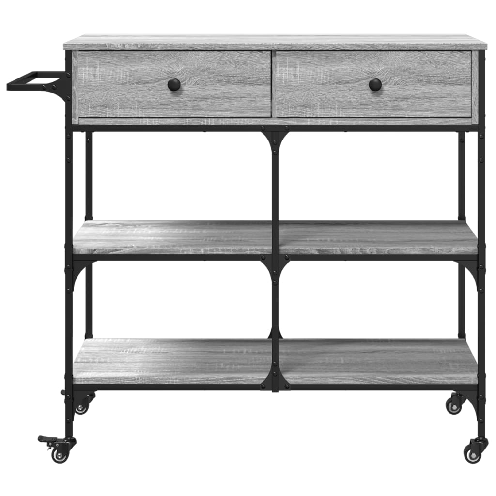 køkkenvogn 105x42x95 cm konstrueret træ grå sonoma-eg
