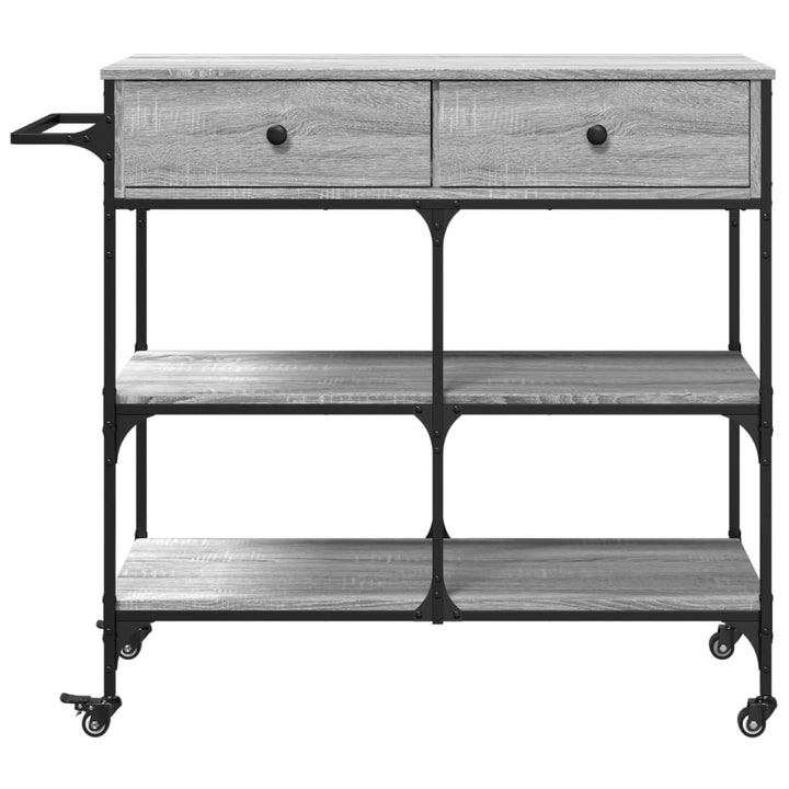 køkkenvogn 105x42x95 cm konstrueret træ grå sonoma-eg