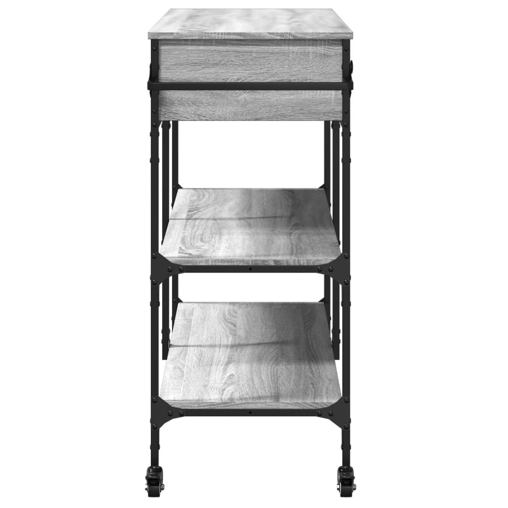køkkenvogn 105x42x95 cm konstrueret træ grå sonoma-eg