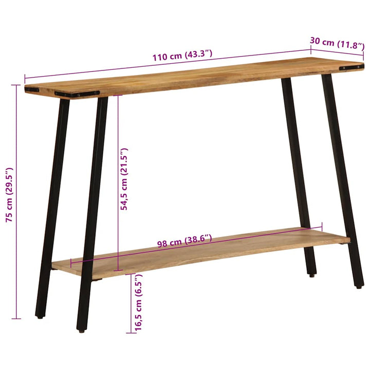 konsolbord 110x30x75 cm massivt mangotræ